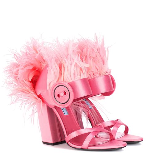 pink prada feather shoes